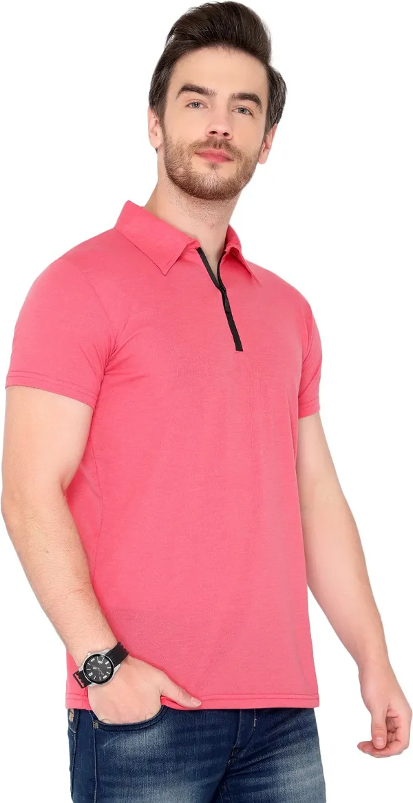 Red_Cotton_Solid_Polo_Neck_Regukar_Fit_T-Shirt_For_Men