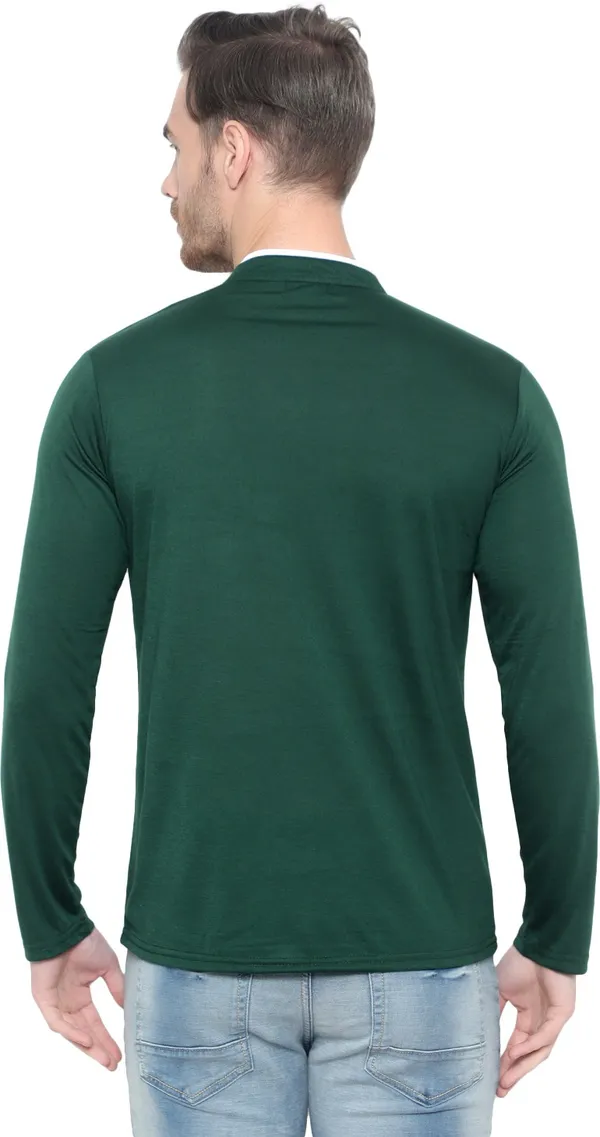 Dark_Green_Cotton_Solid_Mandarin_Collar_Regukar_Fit_T-Shirt_for_men