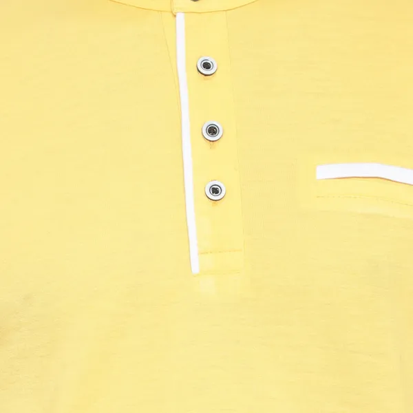 Yellow_Cotton_Solid_Mandarin_Collar_Regukar_Fit_T-Shirt_For_Men
