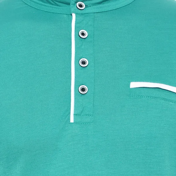 Green_Cotton_Solid_Mandarin_Collar_Regukar_Fit_T-Shirt_For_Men