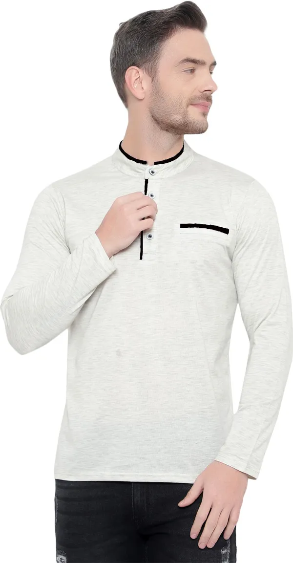 Grey_Cotton_Solid_Men_Mandarin_Collar_Regukar_Fit_T-Shirt_For_Men