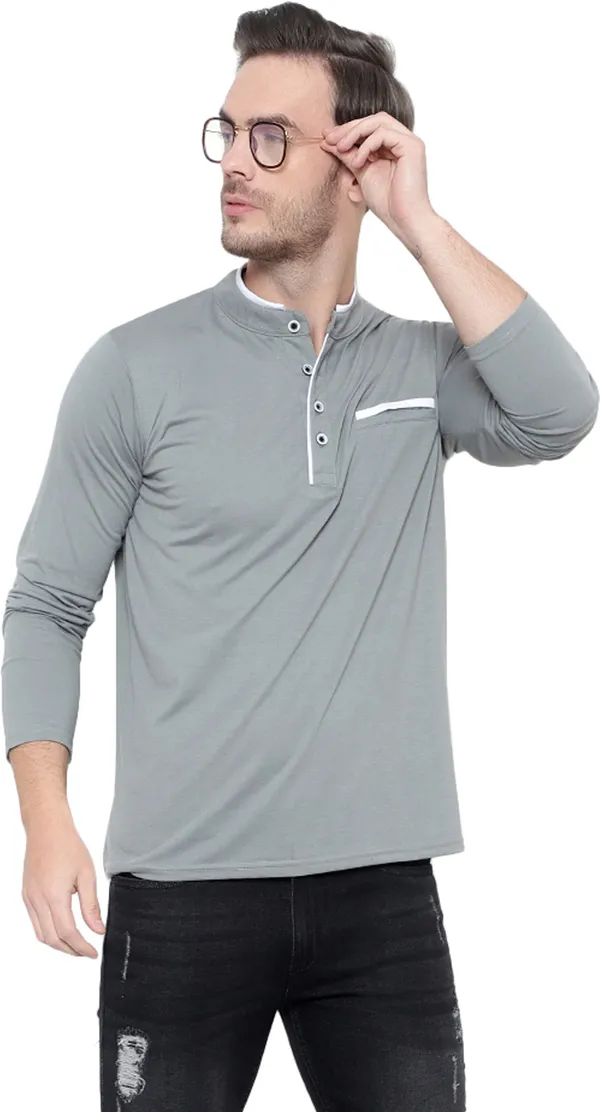 Grey_Cotton_Solid_Mandarin_Collar_Regukar_Fit_T-Shirt_For_Men