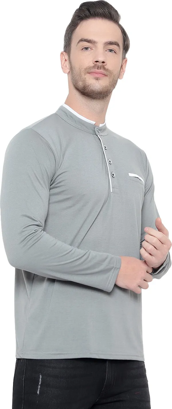 Grey_Cotton_Solid_Mandarin_Collar_Regukar_Fit_T-Shirt_For_Men