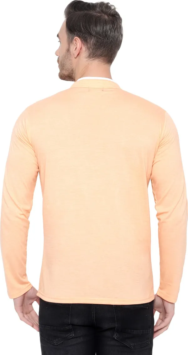 Beige_Cotton_Solid_Mandarin_Collar_Regukar_Fit_T-Shirt_For_Men