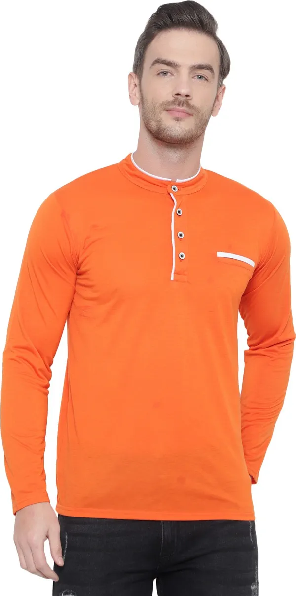 Orange_Cotton_Solid_Mandarin_Collar_Regukar_Fit_T-Shirt_for_men