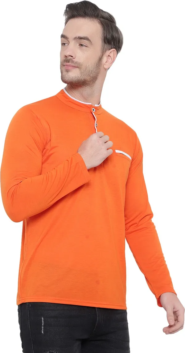 Orange_Cotton_Solid_Mandarin_Collar_Regukar_Fit_T-Shirt_for_men