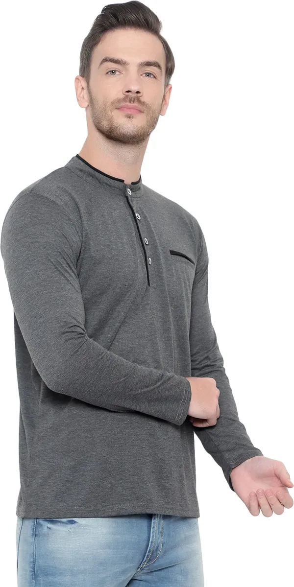 Grey_Cotton_Solid_Mandarin_Collar_Regukar_Fit_T-Shirt_for_men