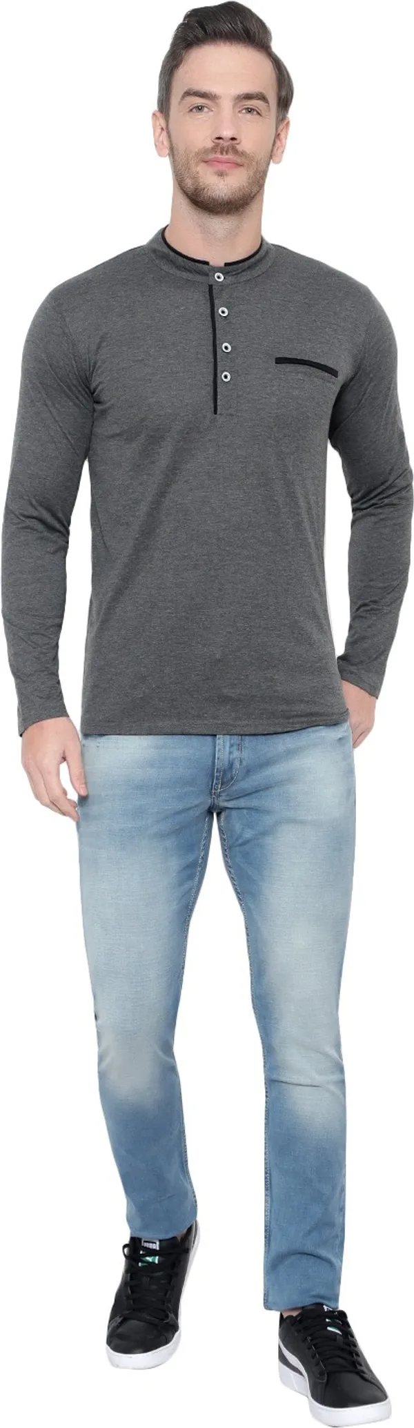 Grey_Cotton_Solid_Mandarin_Collar_Regukar_Fit_T-Shirt_for_men