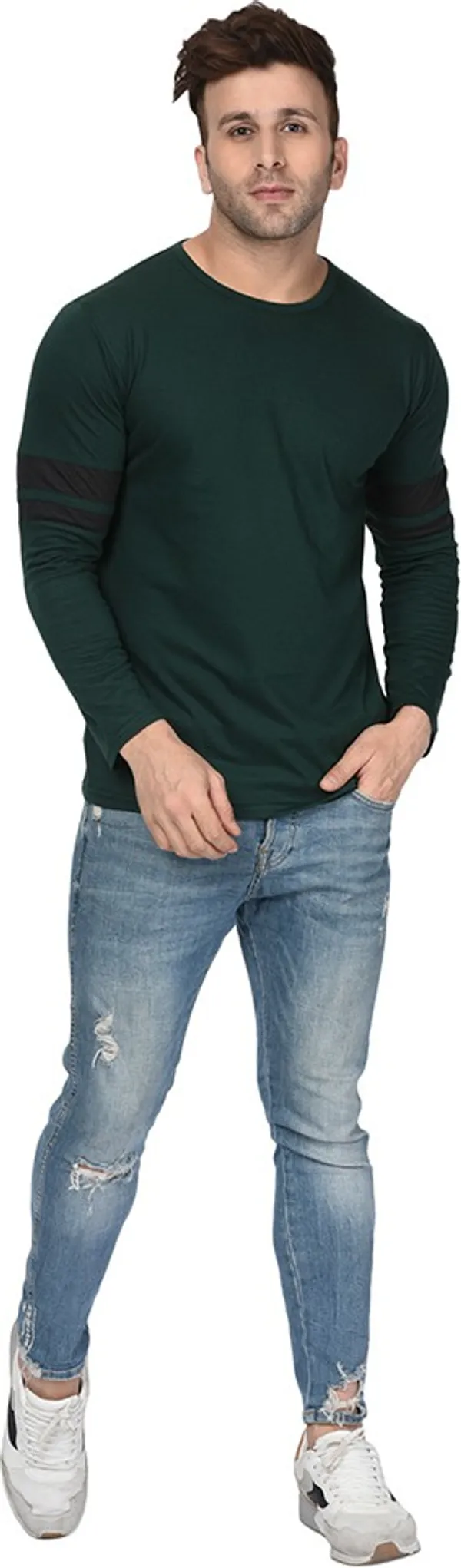 Dark_Blue_Printed_Round_Neck_Regukar_Fit_T-Shirt_for_men