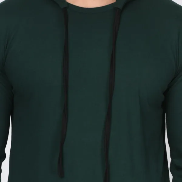 Dark_Green_Cotton_Solid_Hooded_Neck_Regukar_Fit_T-Shirt_For_Men