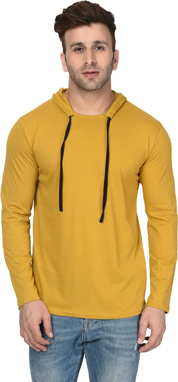 Grey_Cotton_Solid_Hooded_Neck_Regukar_Fit_T-Shirt_for_men