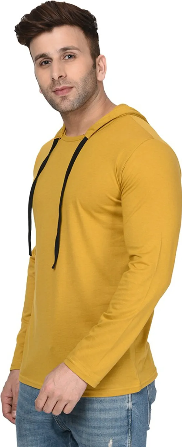 Grey_Cotton_Solid_Hooded_Neck_Regukar_Fit_T-Shirt_for_men