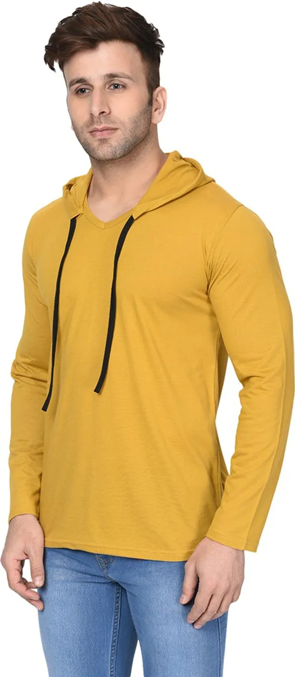 Yellow_Cotton_Solid_Scoop_Neck_Regukar_Fit_T-Shirt_For_Men
