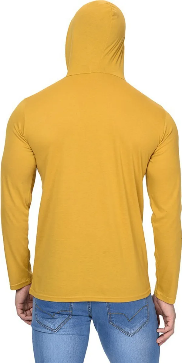 Yellow_Cotton_Solid_Scoop_Neck_Regukar_Fit_T-Shirt_For_Men