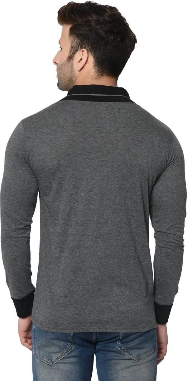 Grey_Colorblock_Shawl_Neck_Regukar_Fit_T-Shirt_For_Men