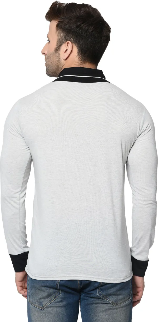Grey_Colorblock_Shawl_Neck_Regukar_Fit_T-Shirt_For_Men