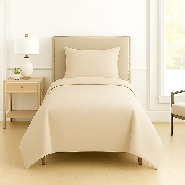 Beige_Cotton_Plain_Single_Bedsheet_With_One_Pillow_Cover_(63_*_100_Inches)_(Pack_Of_1)