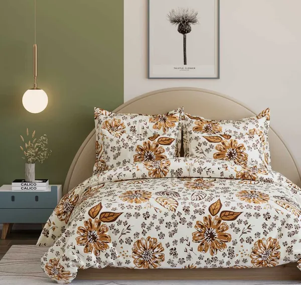 Cream_Printed_Premium_Glace_Cotton_Printed_Super_King_Size_Double_Bedsheet_With-2_Pillow_Covers,_108*108''