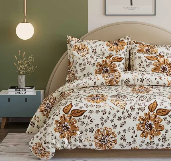 Cream_Printed_Premium_Glace_Cotton_Printed_Super_King_Size_Double_Bedsheet_With-2_Pillow_Covers,_108*108''