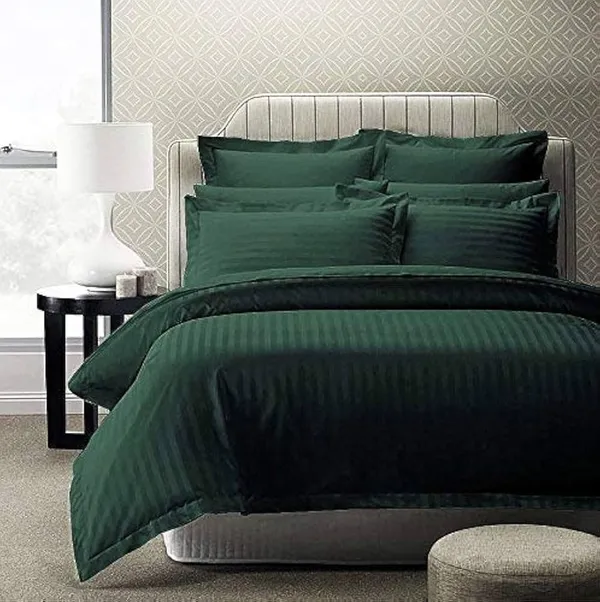 Dark_Green_Pure_Cotton_King_Size_Double_Bedsheet_With-Two_Pillow_Covers