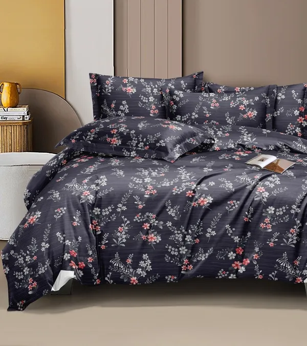 Black_Floral_Soft_Glace_Cotton_Queen_Size_Abstract_Printed_Premium_Double_Bedsheet_With-Two_King_Size_Pillow_Covers_90''x100''