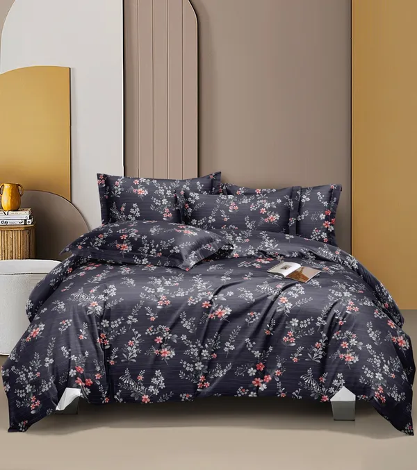 Black_Floral_Soft_Glace_Cotton_Queen_Size_Abstract_Printed_Premium_Double_Bedsheet_With-Two_King_Size_Pillow_Covers_90''x100''