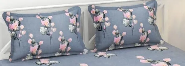 Grey_Floral_210_Microfiber_Queen_Size_Printed_All_Round_Elastic_Fitted_Double_Bedsheet_With-Two_Pillow_Covers(72"x78"x6")