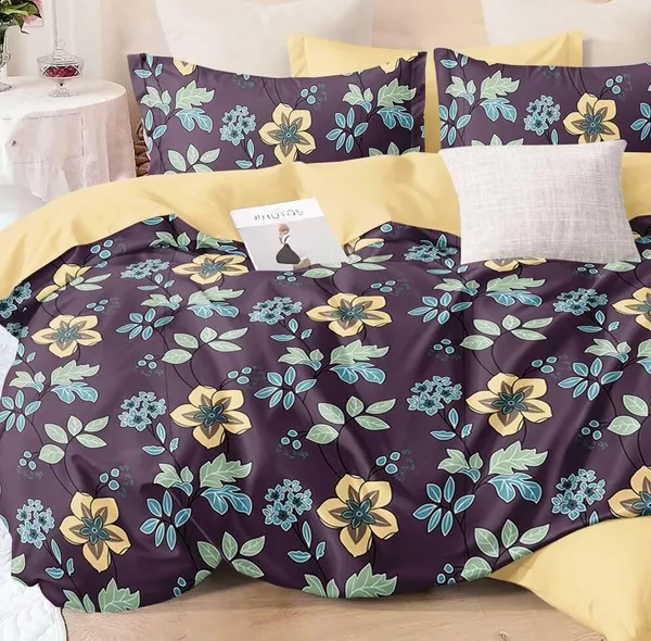 Black_Floral__Cotton_Queen_Size_Floral_Printed_Double_Bedsheet_With-Two_Pillow_Covers(60"x78")