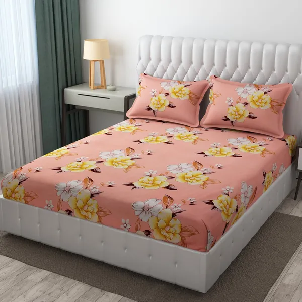 Pink_Floral__Cotton_Queen_Size_Floral_Printed_Double_Bedsheet_With-Two_Pillow_Covers(60"x78")