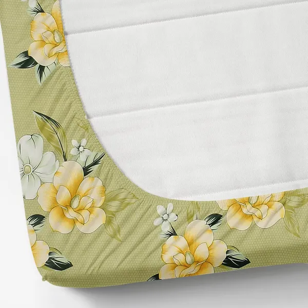 Green__Cotton_Abstract_Print_Feel_All_Round_Elastic_Fitted_Double_Bedsheet_With-Two_Pillow_Covers(Standard_Size_72"x78"x8")