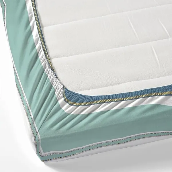 Multicolor__Cotton_Feel_Abstarct_Print_All_Round_Elastic_Fitted_Double_Bedsheet_With-Two_Pillow_Covers(Standard_Size_72"x78"x8")