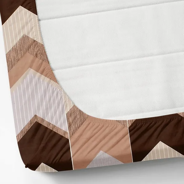 Brown__Cotton_Feel_Abstract_Printed_All_Round_Elastic_Fitted_Double_Bedsheet_With-Two_Pillow_Covers(Standard_Size_72"x78"x8")
