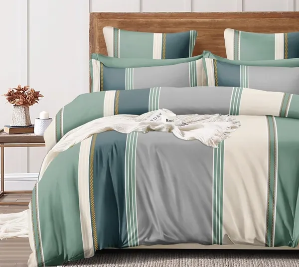 Green_Striped__All_Round_Elastic_Fitted_Cotton_Queen_Size_Printed_Double_Bedsheet_With-Two_Pillow_Covers_60"x78"_+8"