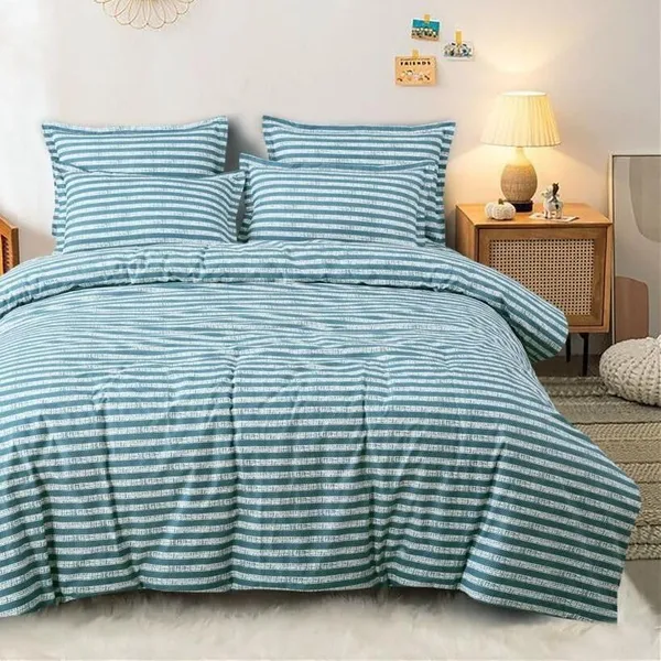 Dark_Green_Stripes__Cotton_Queen_Size_Printed_Double_Bedsheet_With-Two_Pillow_Covers(60"x78"_+8"_Fitted)