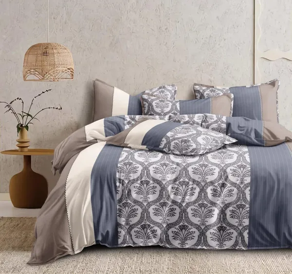 Grey_Abstract_Print_Super_King_Size_Double_Bedsheet_With-2_Pillow_Covers