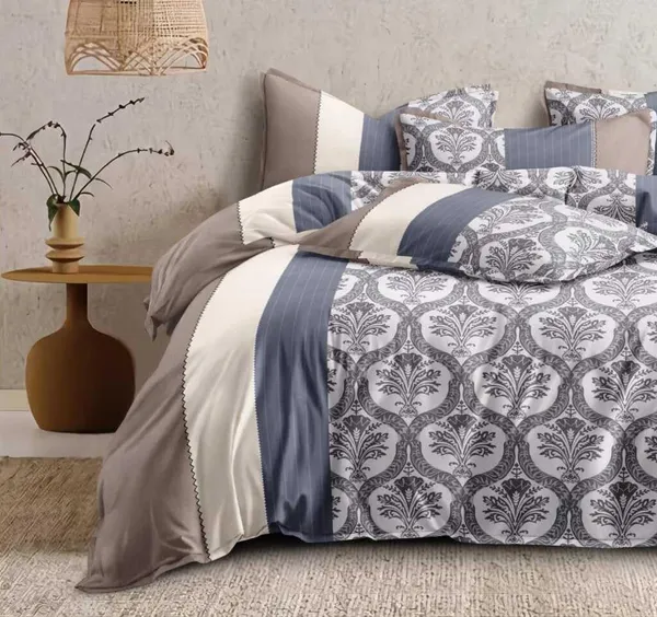 Grey_Abstract_Print_Super_King_Size_Double_Bedsheet_With-2_Pillow_Covers