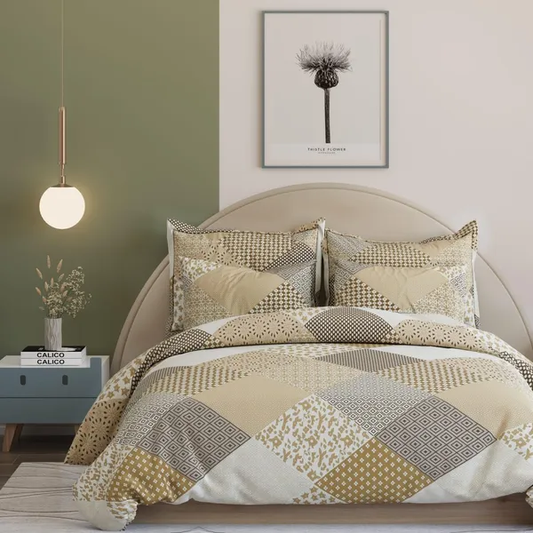 Brown_Printed_Premium_Glace_Cotton_Printed_Super_King_Size_Double_Bedsheet_With-2_Pillow_Covers,_108*108''