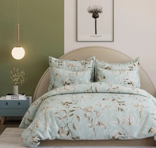 Light_Blue_Premium_Glace_Cotton_Printed_Super_King_Size_Double_Bedsheet_With-2_Pillow_Covers,_108*108''