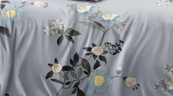 Grey_Floral_Print_Super_King_Size_Double_Bedsheet_With-2_Pillow_Covers