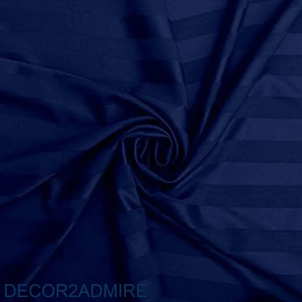 Dark_Blue_Pure_Cotton_Plain_Stripe_King_Size_Double_Bedsheet_For_Double_Bed_With-Two_Pillow_Covers(King)(100*108_Inches)