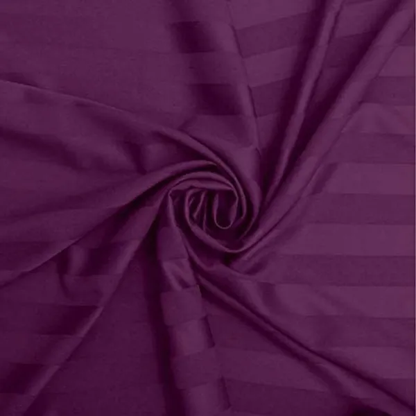 Violet_Pure_Cotton_Plain_Stripe_Double_Bedsheet_For_Double_Bed_With_Two_Pillow_Covers