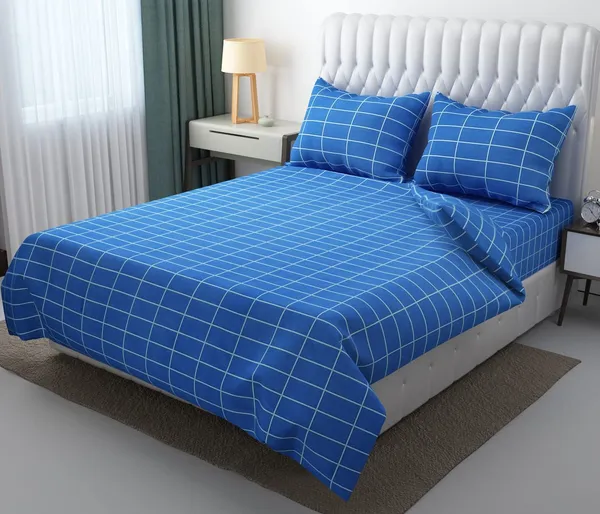 Blue_210_Glace_Cotton_Plain_Solid_Lines_Bedsheet_For_Double_Bed_With_2_Pillow_Covers(90*100_Inches)