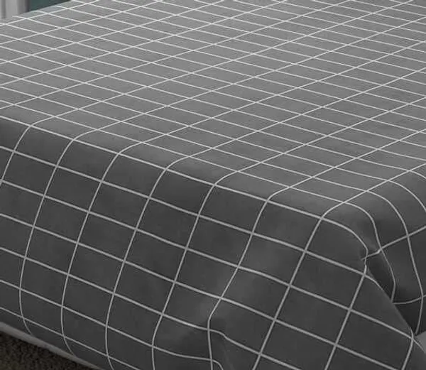 Dark_Grey_210_Glace_Cotton_Plain_Solid_Geometric_Bedsheet_For_Double_Bed_With_2_Pillow_Covers(90*100_Inches)