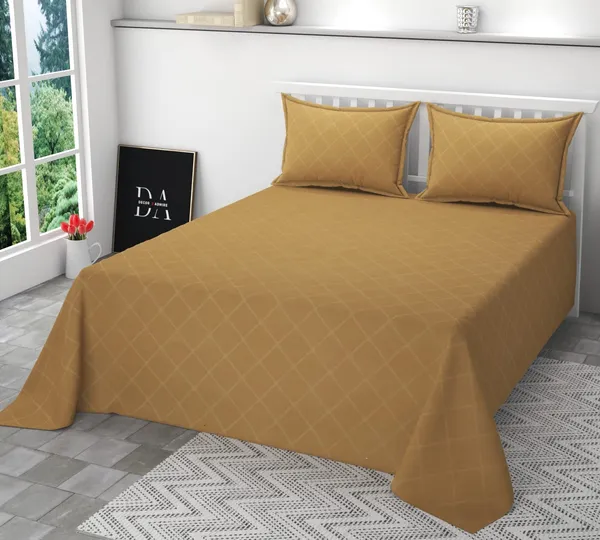 Golden__Glace_Cotton_Solid_Lines_Bedsheet_For_Double_Bed_With_2_Pillow_Covers(90*100_Inches)