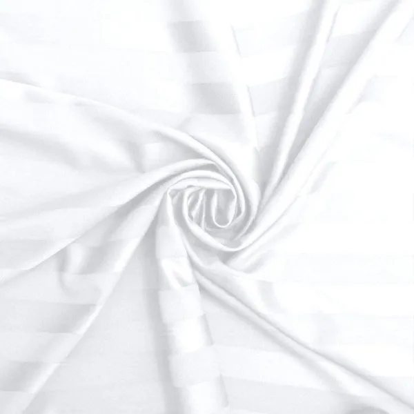 White_-_Glace_Cotton_All_Round_Elastic_Fitted_Plain_Stripe_Queen_Size_Bedsheet-2_Pillow_Covers(90x100''_Or_60"x78"_Fits_Upto-8"_Mattress)