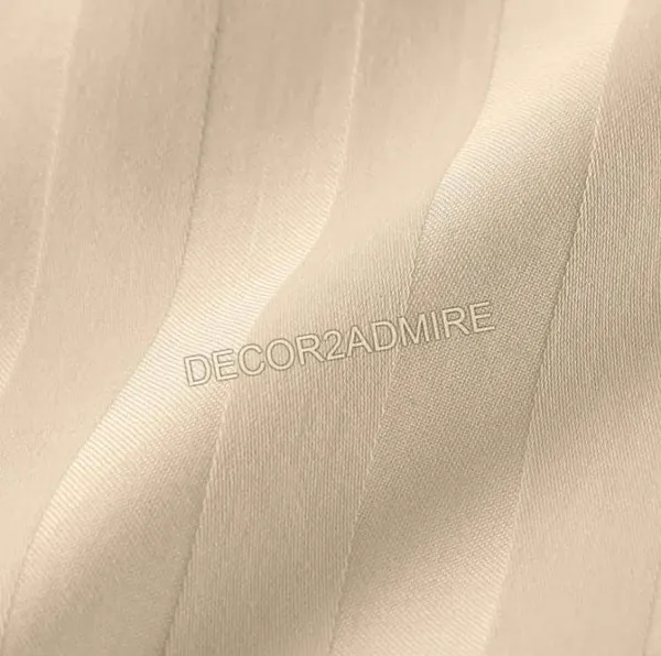 Beige__Glace_Cotton_All_Round_Elastic_Fitted_Plain_Stripe_Bedsheet_For_Double_Bed_With_2_Pillow_Covers