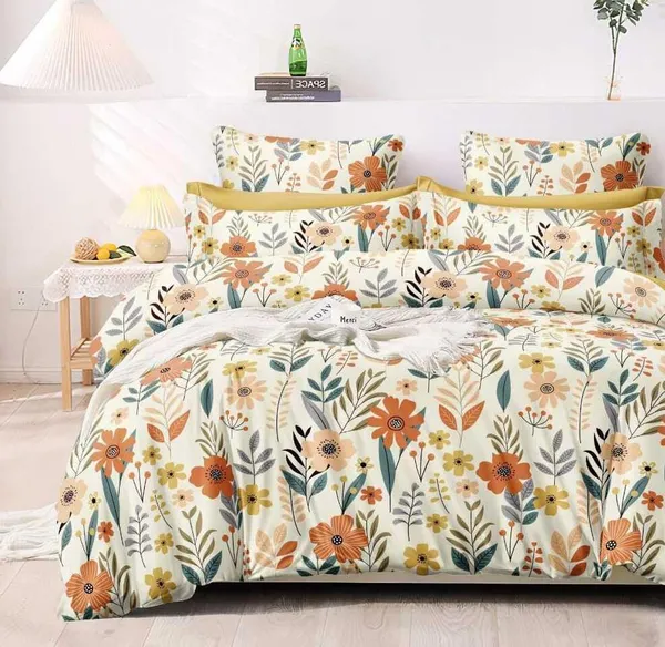 Cream_-_Glace_Cotton_All_Round_Elastic_Fitted_Super_King_Size_Double_Bedsheet_With-2_Pillow_Covers(108*108"_Or_78x72")