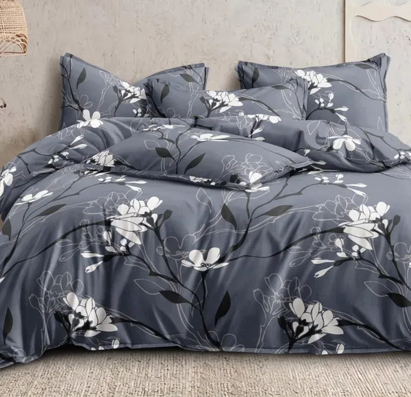 Grey_-_Glace_Cotton_All_Round_Elastic_Fitted_Super_King_Size_Double_Bedsheet_With-2_Pillow_Covers(108*108"_Or_78x72")