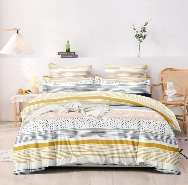 Multicolor_Striped_-_Glace_Cotton_All_Round_Elastic_Fitted_Super_King_Size_Double_Bedsheet_With-2_Pillow_Covers(108*108"_Or_78x72")