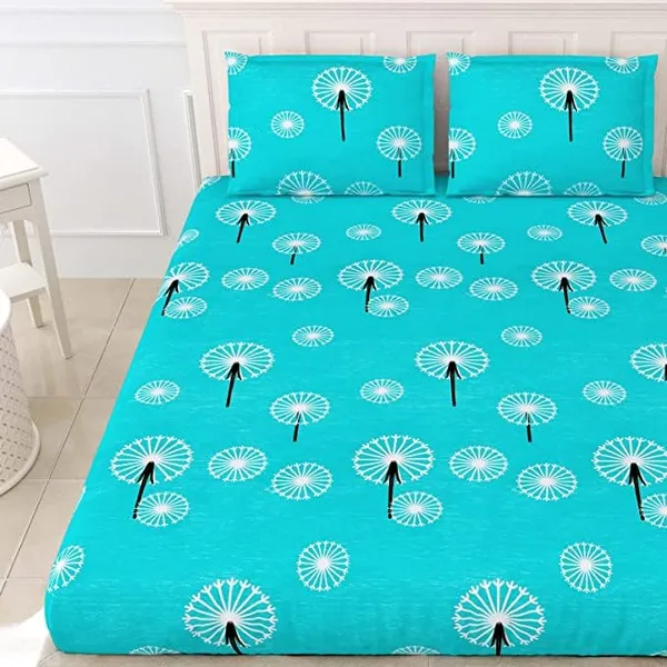 Sea_Green_-_Glace_Cotton_All_Round_Elastic_Fitted_Super_King_Size_Double_Bedsheet_With-2_Pillow_Covers(108*108"_Or_78x72")